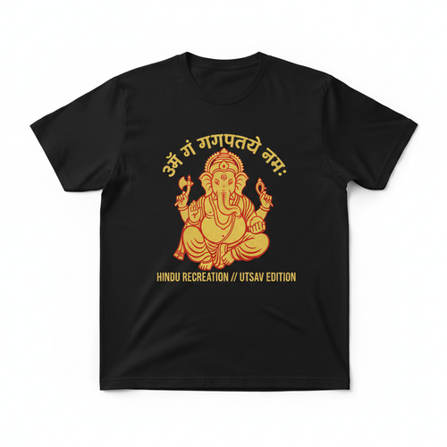 Ganapati Bappa Morya Utsav Tee - Black