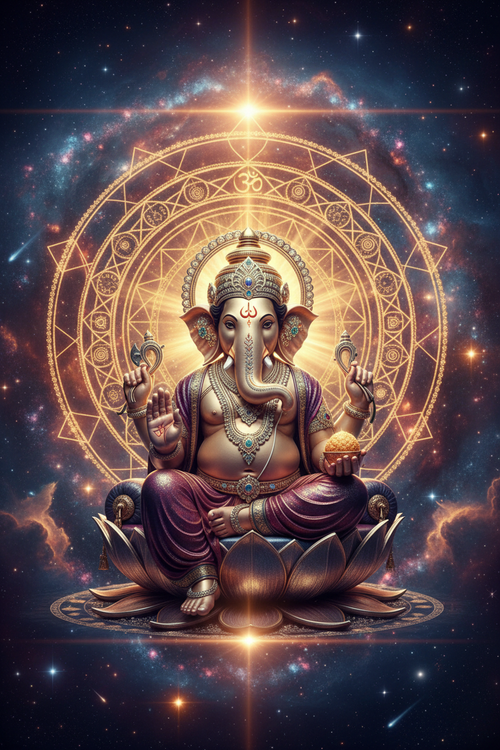 Ganesha Cosmic Mandala 4K Wallpaper